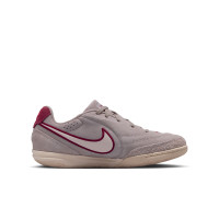 Nike Tiempo Streetgato Premium Street Football Shoes Kids Grey White Burgundy