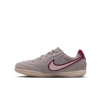 Nike Tiempo Streetgato Premium Street Football Shoes Kids Grey White Burgundy