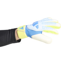 adidas Predator Match Fingersave Goalkeeper Gloves Light Blue Blue Neon Yellow