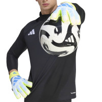 adidas Predator Match Fingersave Goalkeeper Gloves Light Blue Blue Neon Yellow