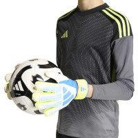 adidas Predator Match Fingersave Keepershandschoenen Kids Lichtblauw Blauw Neongeel