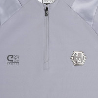 Cruyff Defense Training sweater 1/4-Zip Kids Light Grey Black Light Blue