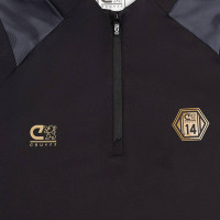 Cruyff Defense Training sweater 1/4-Zip Kids Black Dark Grey Gold