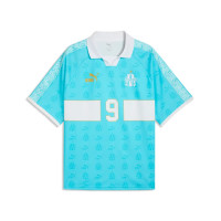 PUMA Olympique Marseille KING T-Shirt Retro Lichtblauw Wit Goud