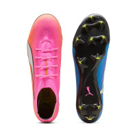 PUMA Ultra 6 Ultimate Carbon Gras Voetbalschoenen (FG) Felroze Blauw Geel