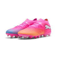 PUMA Future 9 Pro Gras / Kunstgras Voetbalschoenen (MG) Felroze Blauw Geel