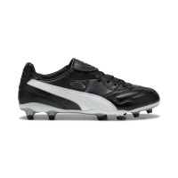 PUMA King Liga Gras / Kunstgras Voetbalschoenen (MG) Zwart Zilver Wit