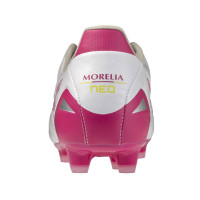 Mizuno Morelia Neo IV Pro Gras Football Boots (FG) White Pink