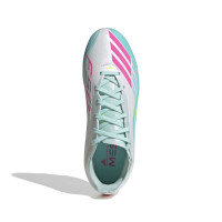 adidas F50 Messi Elite Gras Football Boots (FG) Kids White Turquoise Pink