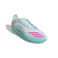 adidas F50 Messi Elite Gras Football Boots (FG) Kids White Turquoise Pink