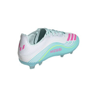 adidas F50 Messi Elite Gras Football Boots (FG) Kids White Turquoise Pink