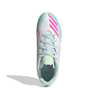 adidas F50 Messi Club Grass/Artificial Grass Football Boots (MG) Kids White Turquoise Pink
