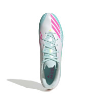 adidas F50 Messi League Grass/Artificial Grass Football Boots (MG) White Turquoise Pink