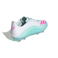 adidas F50 Messi League Grass/Artificial Grass Football Boots (MG) White Turquoise Pink