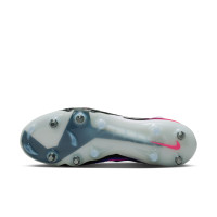 Nike Phantom 6 High Elite IJzeren-Nop Voetbalschoenen (SG) Pro Player Blauw Felroze Wit