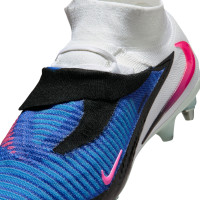 Nike Phantom 6 High Elite IJzeren-Nop Voetbalschoenen (SG) Pro Player Blauw Felroze Wit