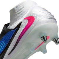 Nike Phantom 6 High Elite IJzeren-Nop Voetbalschoenen (SG) Pro Player Blauw Felroze Wit