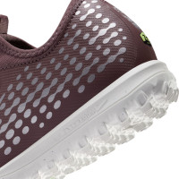 Nike Zoom Mercurial Vapor 16 Mbappé Academy Turf Voetbalschoenen (TF) Kids Bruin Neongeel Zilver
