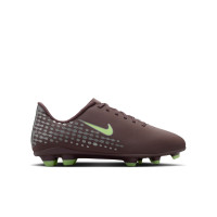 Nike Mercurial Vapor 16 Mbappé Club Gazon Naturel Artificiel Chaussures de Foot (MG) Enfants Brun Néon Jaune Argenté