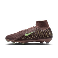 Nike Zoom Mercurial Superfly 10 Mbappé Elite Gras Voetbalschoenen (FG) Bruin Neongeel Zilver