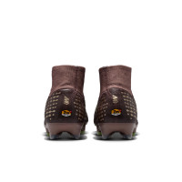 Nike Zoom Mercurial Superfly 10 Mbappé Elite Gras Voetbalschoenen (FG) Bruin Neongeel Zilver