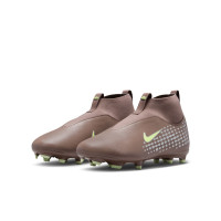 Nike Zoom Mercurial Superfly 10 Mbappé Academy Gras / Kunstgras Voetbalschoenen (MG) Kids Bruin Neongeel Zilver