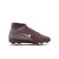 Nike Mercurial Superfly 10 Mbappé Club Grass/Artificial Grass Football Boots (MG) Kids Brown Neon Yellow Silver