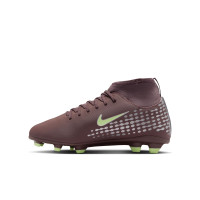 Nike Mercurial Superfly 10 Mbappé Club Grass/Artificial Grass Football Boots (MG) Kids Brown Neon Yellow Silver