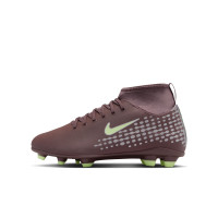 Nike Mercurial Superfly 10 Mbappé Club Grass/Artificial Grass Football Boots (MG) Kids Brown Neon Yellow Silver