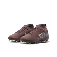 Nike Mercurial Superfly 10 Mbappé Club Grass/Artificial Grass Football Boots (MG) Kids Brown Neon Yellow Silver
