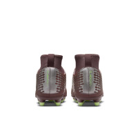 Nike Mercurial Superfly 10 Mbappé Club Grass/Artificial Grass Football Boots (MG) Kids Brown Neon Yellow Silver
