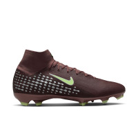 Nike Zoom Mercurial Superfly 10 Mbappé Pro Gras Voetbalschoenen (FG) Bruin Neongeel Zilver