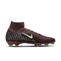 Nike Zoom Mercurial Superfly 10 Mbappé Pro Gras Voetbalschoenen (FG) Bruin Neongeel Zilver