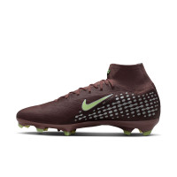 Nike Zoom Mercurial Superfly 10 Mbappé Pro Gras Voetbalschoenen (FG) Bruin Neongeel Zilver