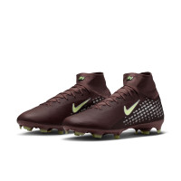 Nike Zoom Mercurial Superfly 10 Mbappé Pro Gras Voetbalschoenen (FG) Bruin Neongeel Zilver