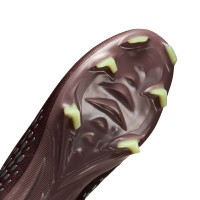 Nike Zoom Mercurial Superfly 10 Mbappé Pro Gras Voetbalschoenen (FG) Bruin Neongeel Zilver