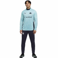 PUMA Olympique Marseille Survêtement 1/4-Zip 2025-2026 Bleu Clair Bleu Foncé Blanc