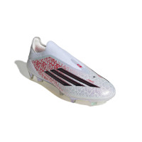 adidas F50 Lamine Yamal Elite Laceless Grass Football Boots (FG) White Bright Red Black