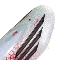 adidas F50 Lamine Yamal Elite Veterloze Gras Voetbalschoenen (FG) Wit Felrood Zwart