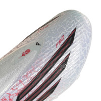 adidas F50 Lamine Yamal League Laceless Grass/Artificial Grass Football Boots (MG) Kids White Bright Red Black