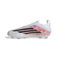 adidas F50 Lamine Yamal Elite Laceless Grass Football Boots (FG) Kids White Bright Red Black