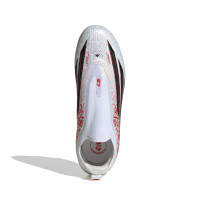 adidas F50 Lamine Yamal Elite Laceless Grass Football Boots (FG) Kids White Bright Red Black
