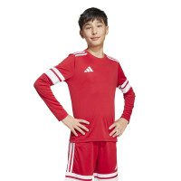 adidas Squadra 25 Kids Long Sleeve Football Shirt Red White