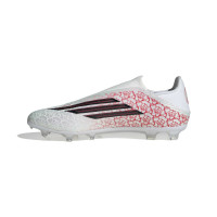 adidas F50 Lamine Yamal League Laceless Grass/Artificial Grass Football Boots (MG) White Bright Red Black