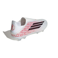 adidas F50 Lamine Yamal League Laceless Grass/Artificial Grass Football Boots (MG) White Bright Red Black