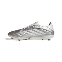 adidas Copa Pure IV Pro Gras Voetbalschoenen (FG) Zilver Wit Donkergrijs