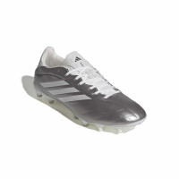 adidas Copa Pure IV League Gras Voetbalschoenen (FG) Zilver Wit Donkergrijs
