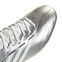 adidas Copa Pure IV League Gras Voetbalschoenen (FG) Zilver Wit Donkergrijs