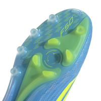 adidas F50 Elite Laceless Artificial Grass Football Boots (AG) Blue Neon Yellow