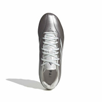 adidas Copa Pure IV League Gras Voetbalschoenen (FG) Kids Zilver Wit Donkergrijs